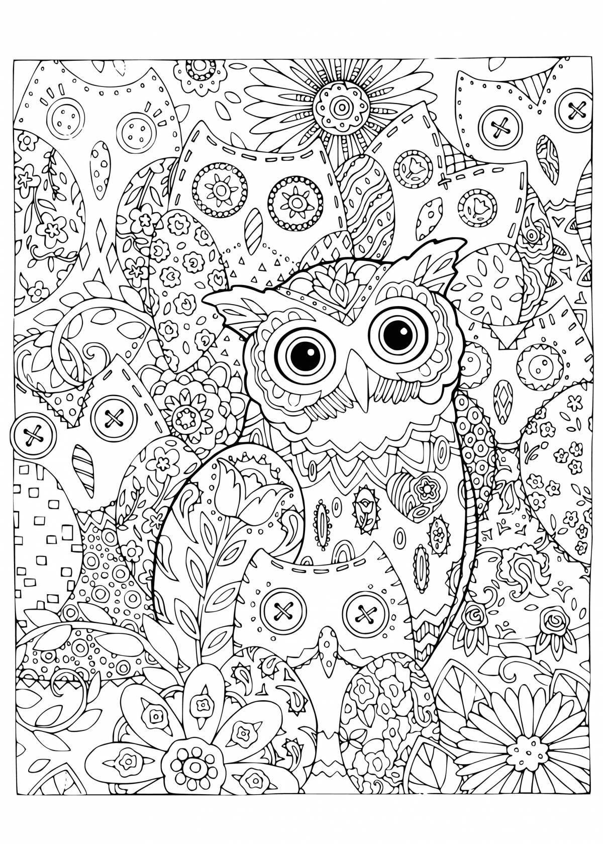 Luminous anti-stress coloring book for adults