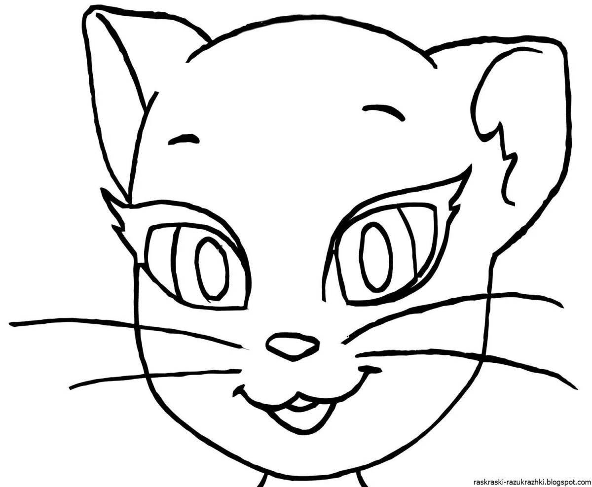 Coloring page adorable angela the cat