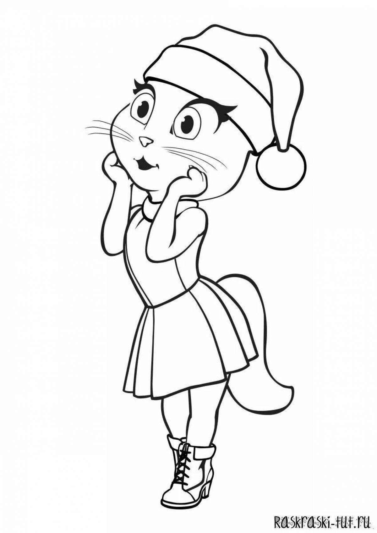 Charming angela cat coloring book