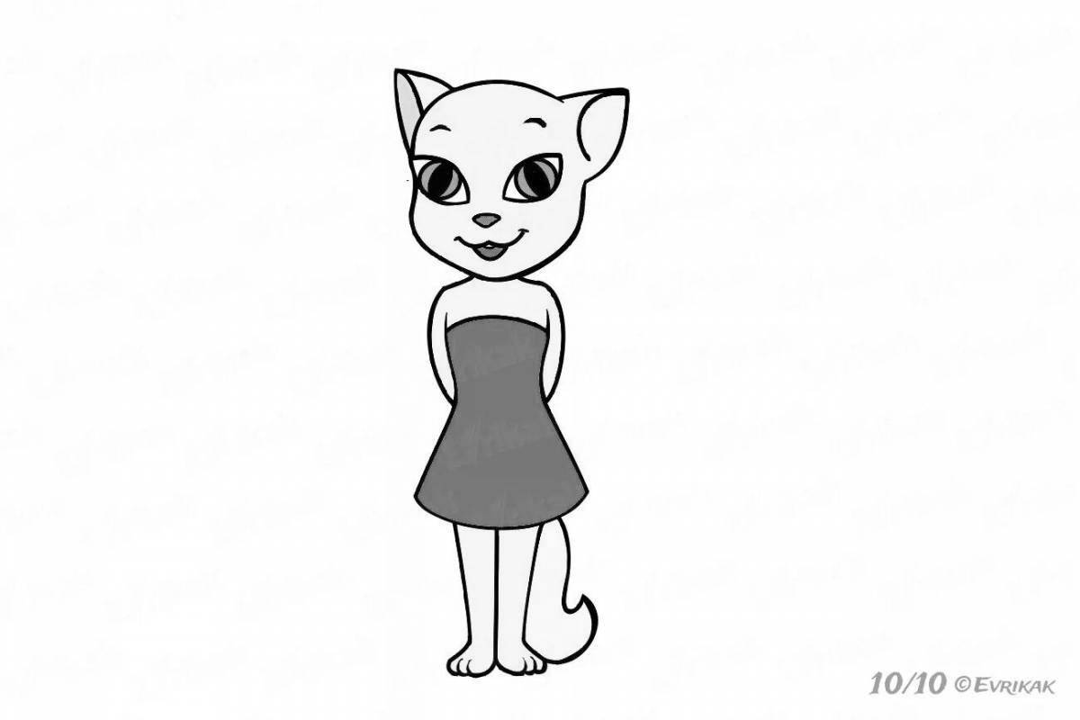 Coloring book shiny cat angela