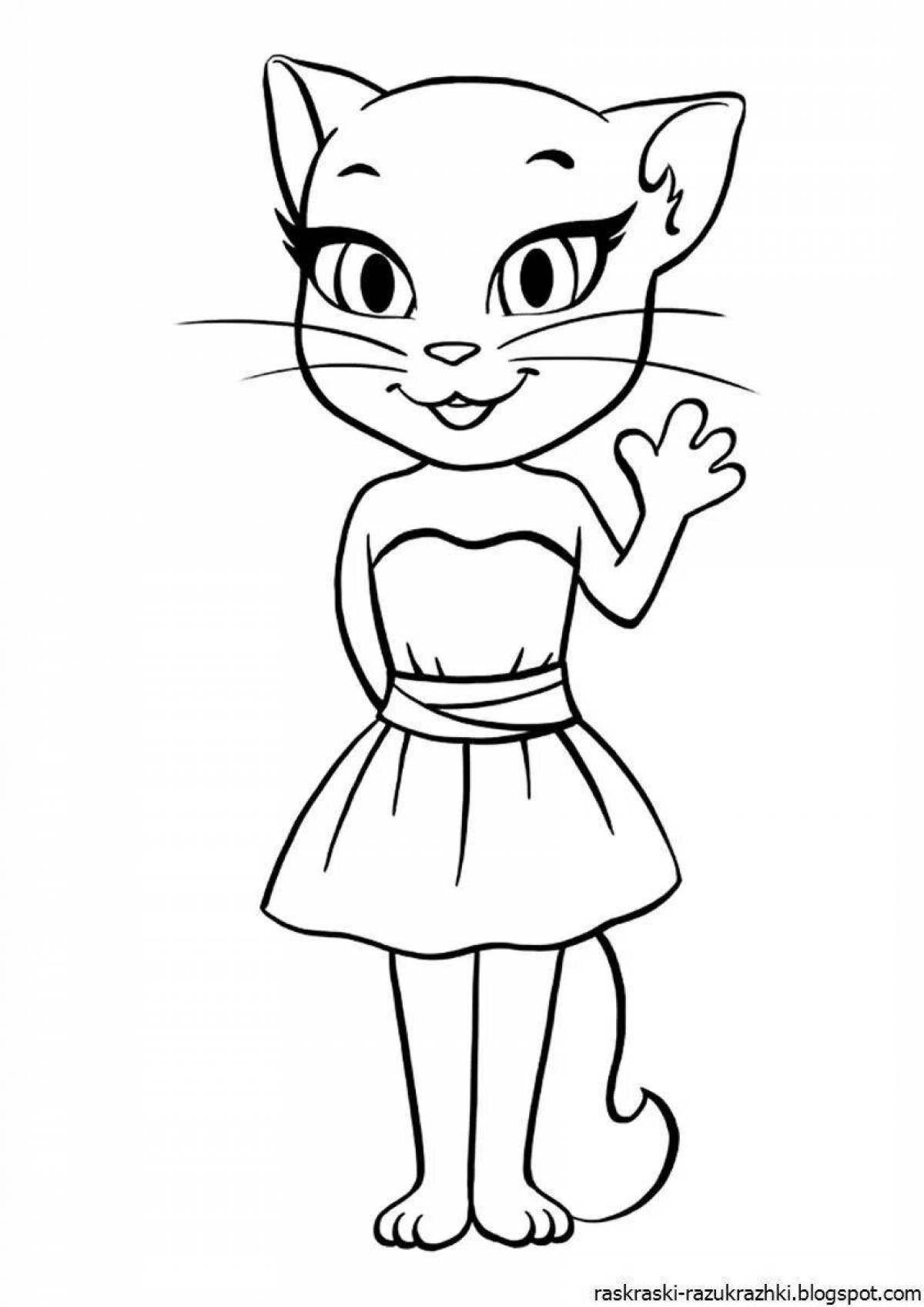 Coloring book brave cat angela