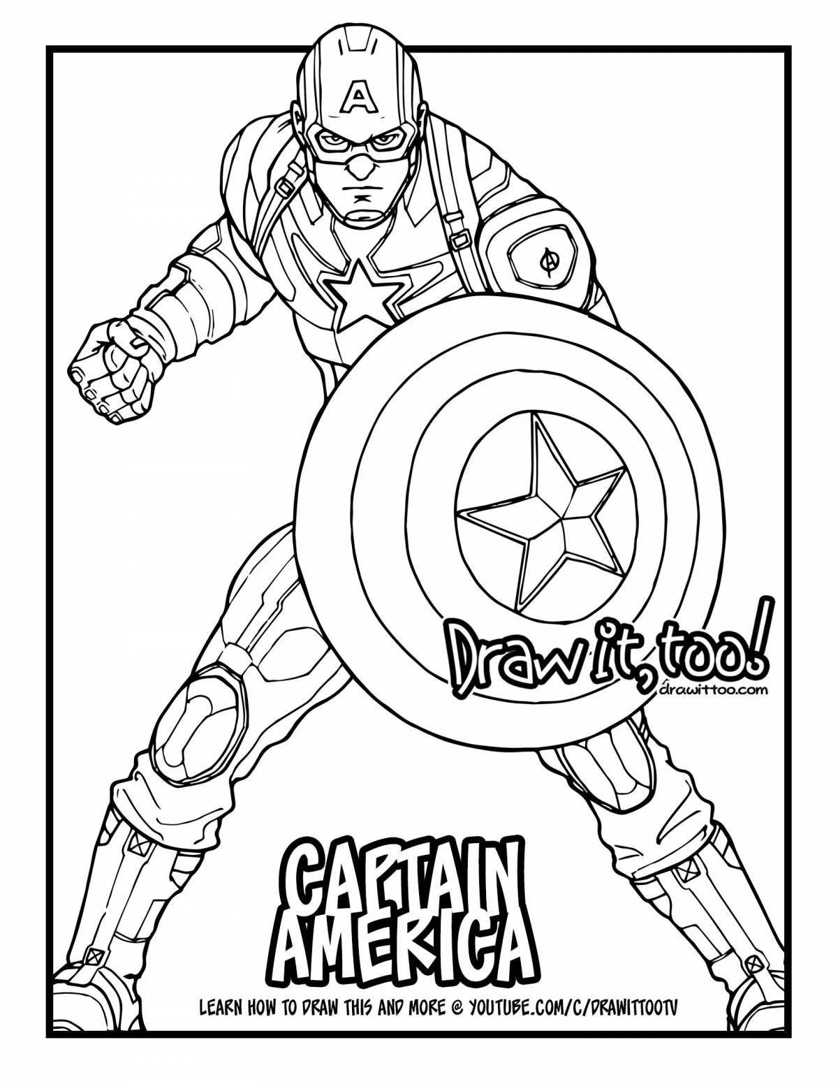 Colorful Spider-Man and Captain America coloring book