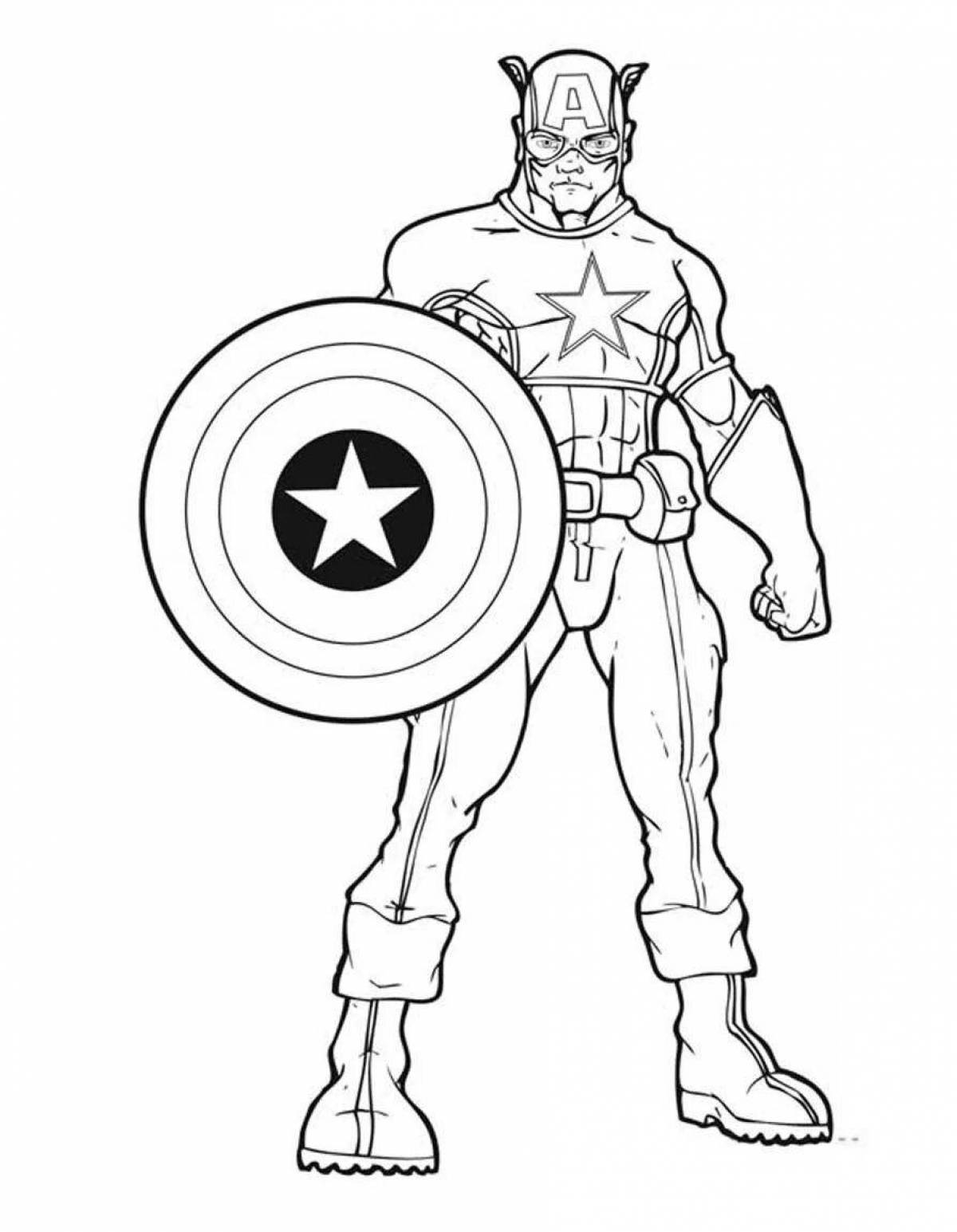Coloring page elegant spider-man and captain america