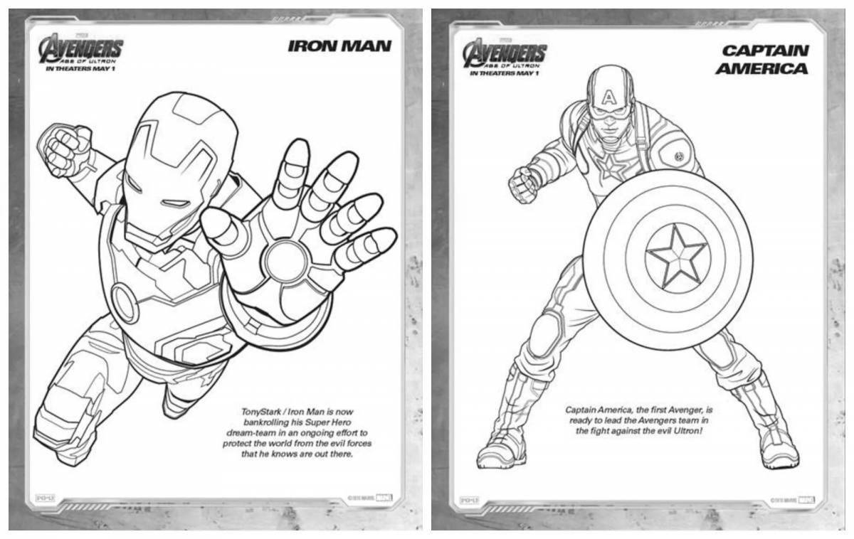 Drawing spiderman and captain america coloring book