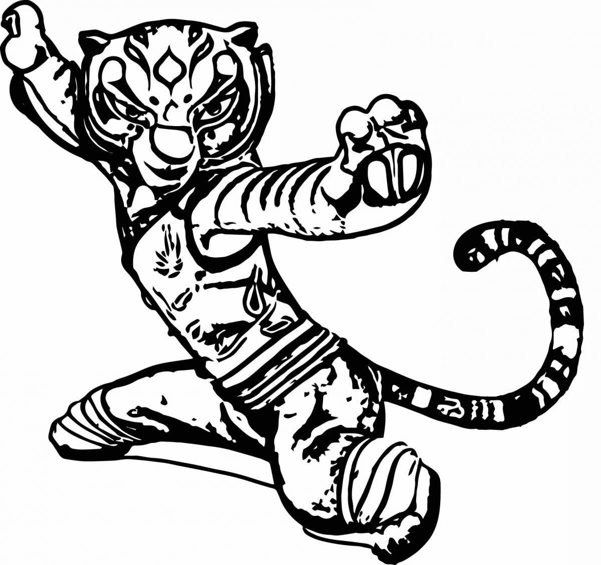 Раскраска игривая тигрица