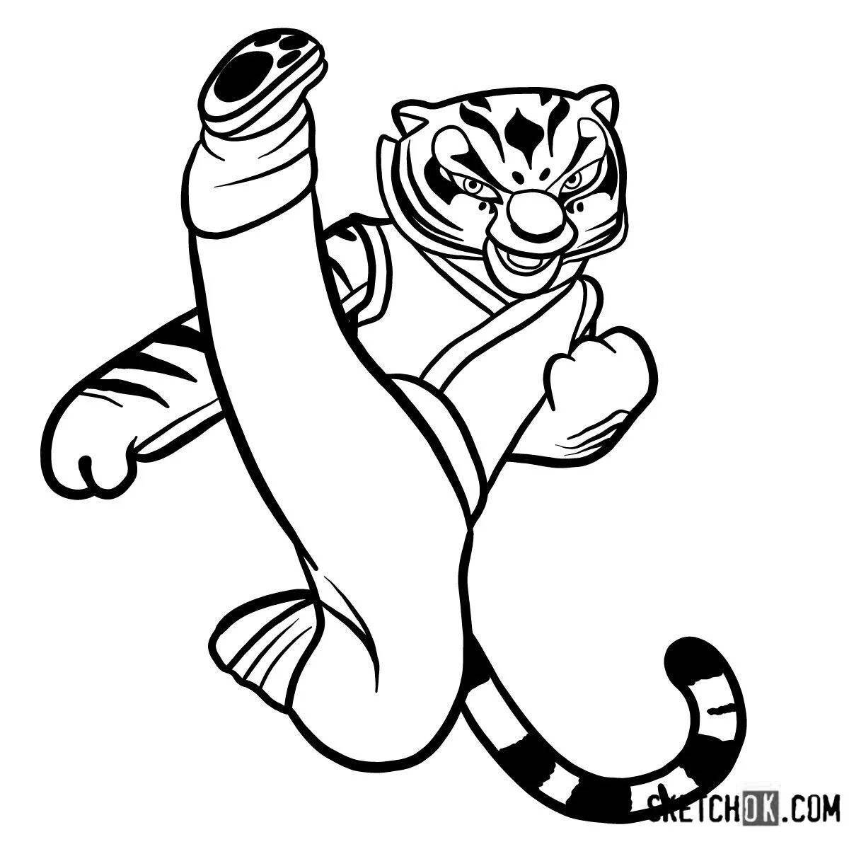 Анимированная страница раскраски тигрицы