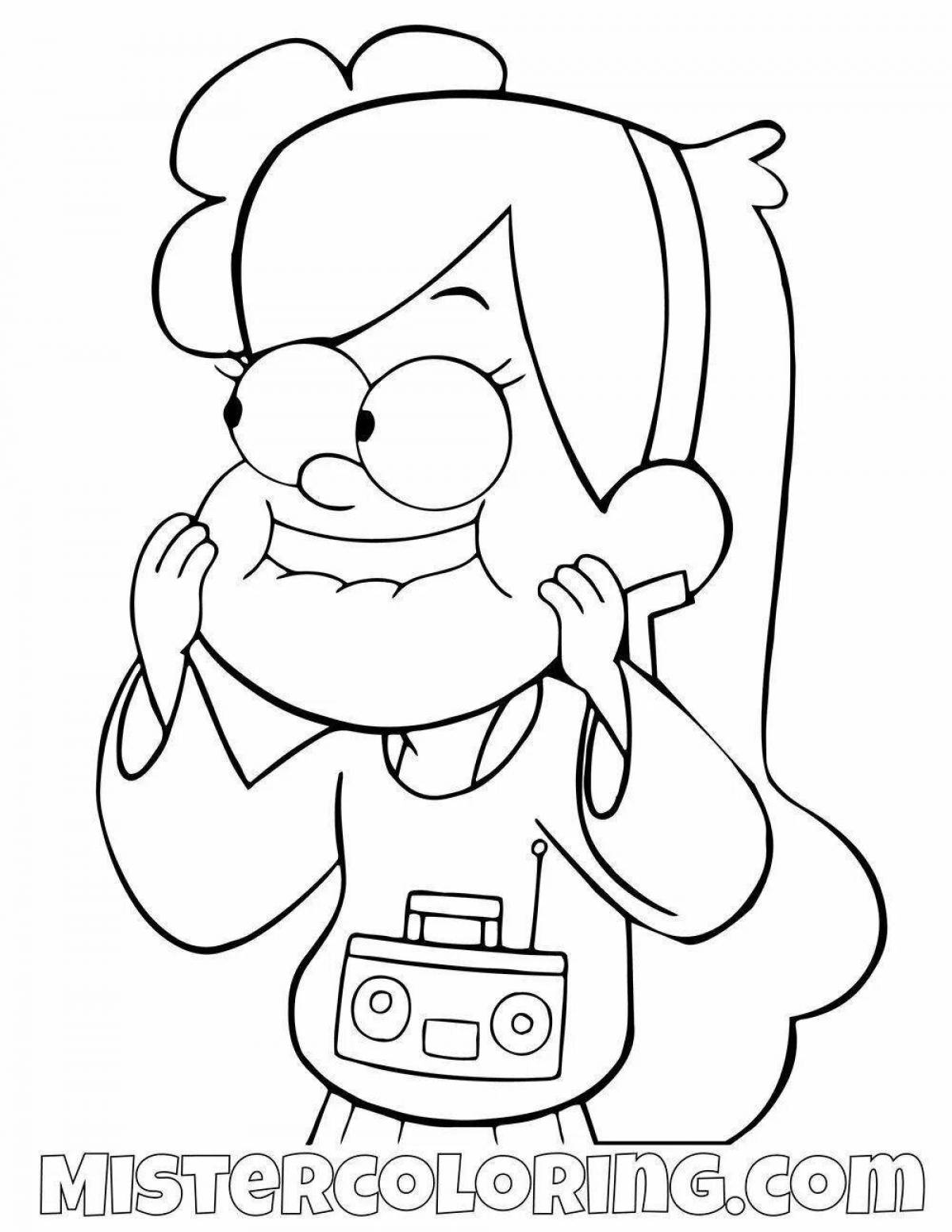 Luminous mabel and chubby coloring page