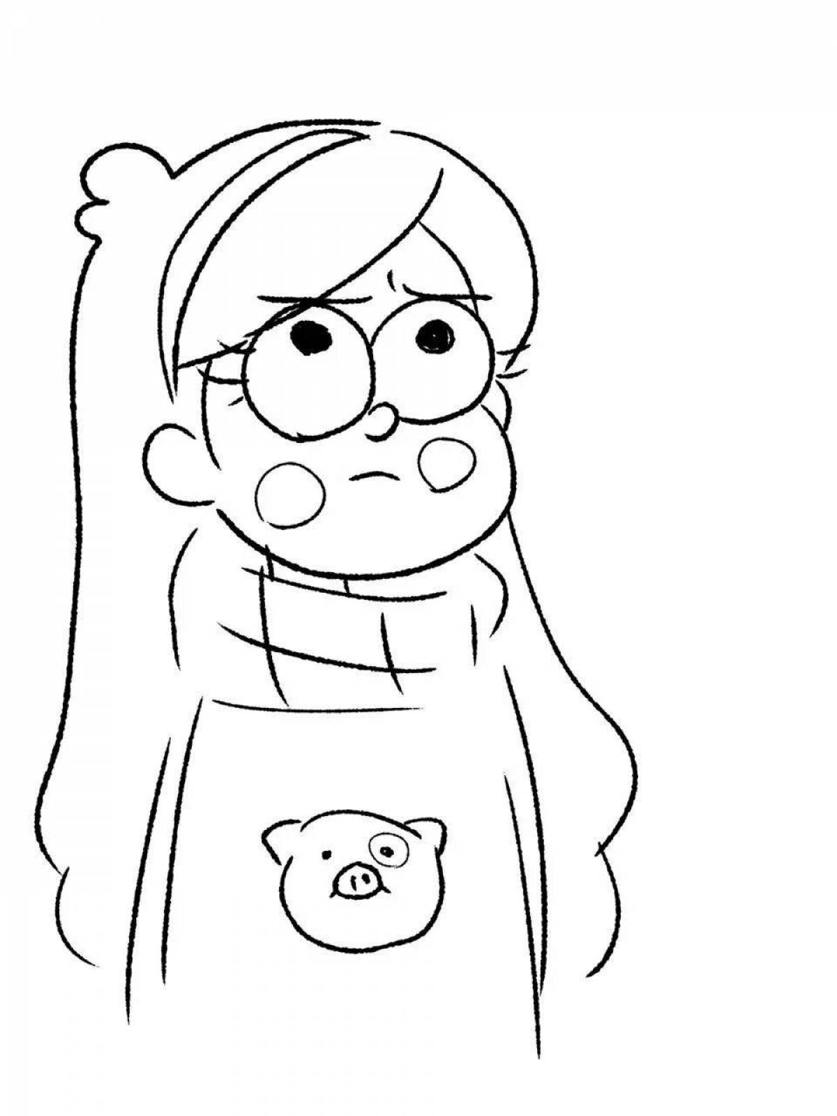 Mabel and chubby glitter coloring