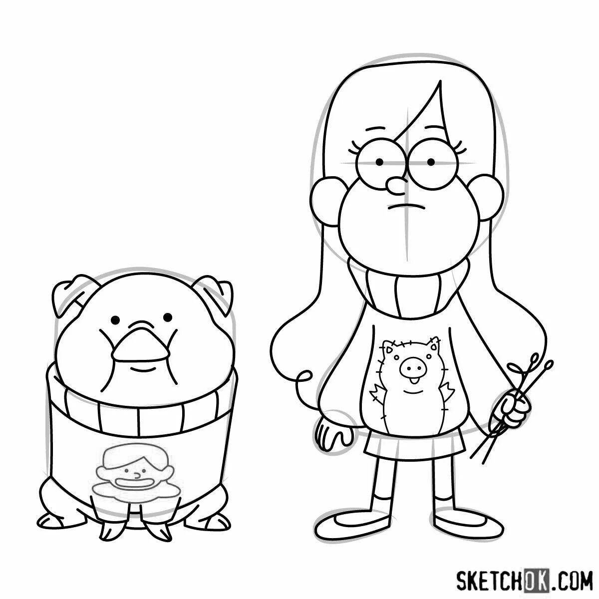 Intriguing mabel and chubby coloring book