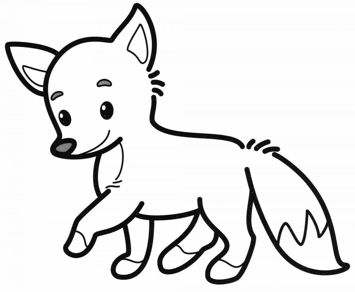 Bright fox coloring book for kids