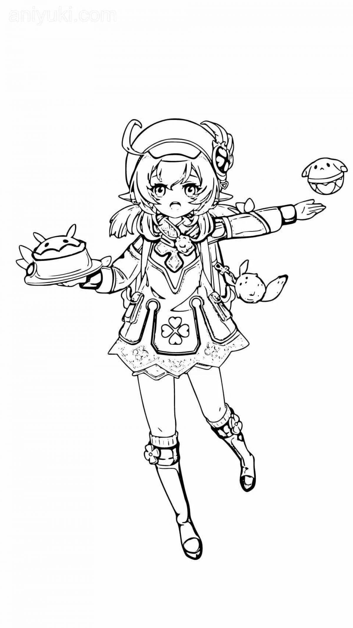 Genshin xiao wild coloring full body