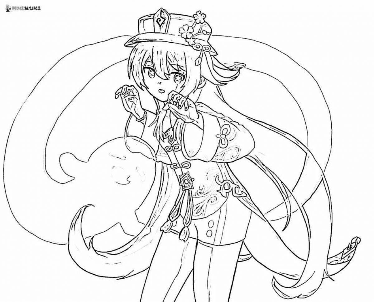 Attractive full-length genshin xiao coloring book