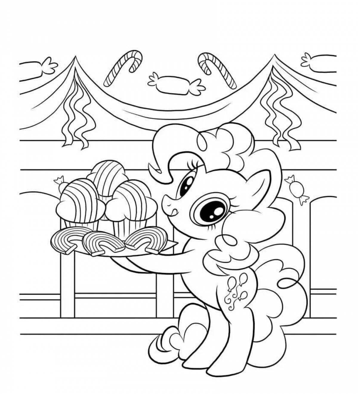 Гламурная раскраска my little pony pinkie pie