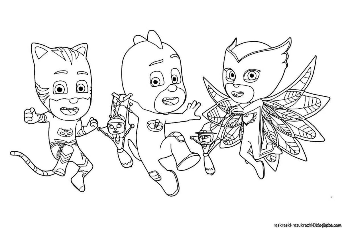 Раскраска Раскраска веселые герои в масках