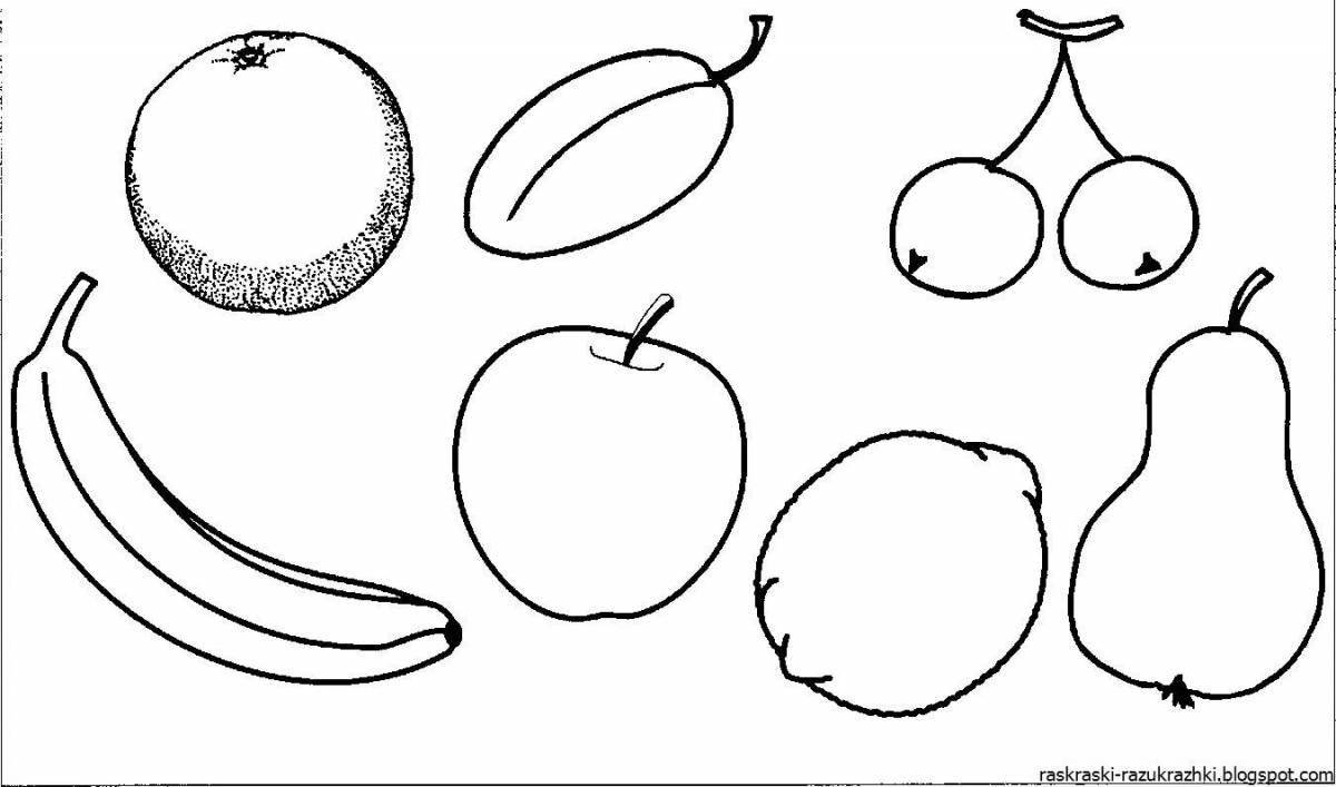 Attractive fruit and vegetable coloring page