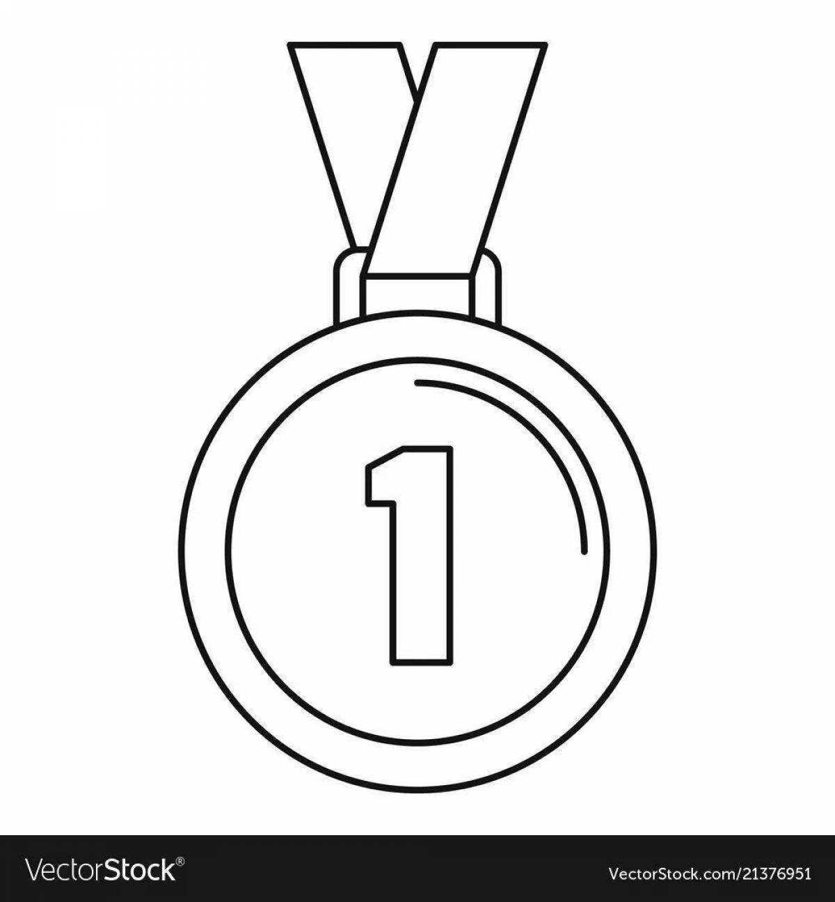 Bright medal template for February 23