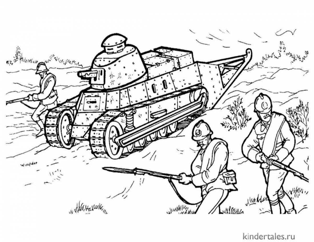 Great soldier and tank coloring pages for kids