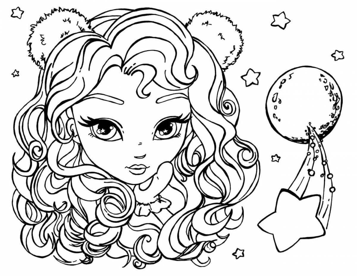 Fairytale coloring book for girls 10-15 years old