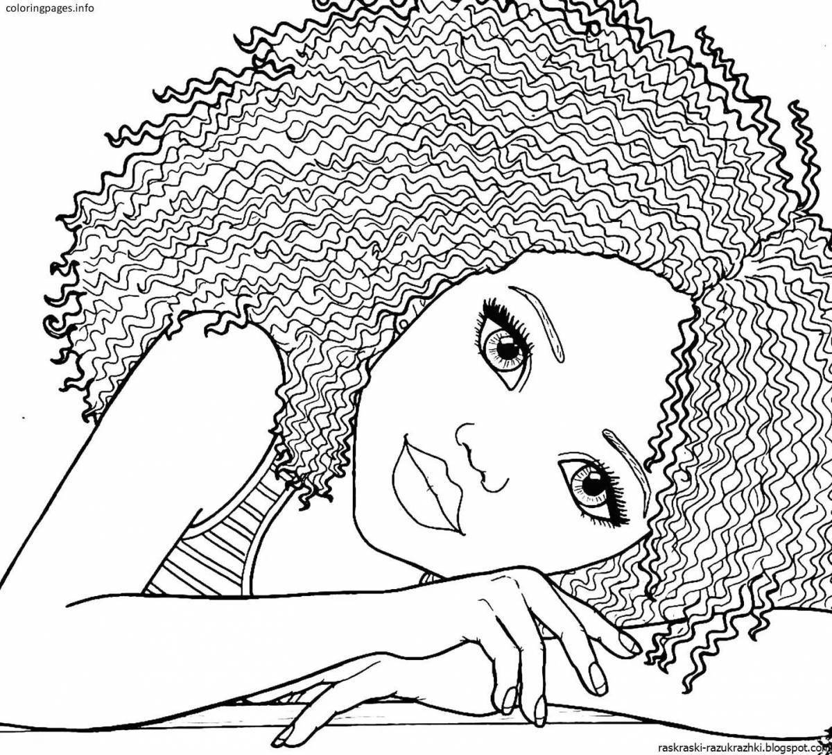 Playful coloring book for girls 10-15 years old