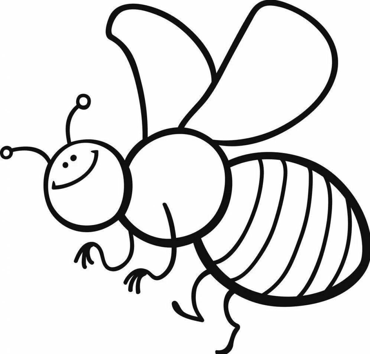 Пчела раскраска точкам для детей