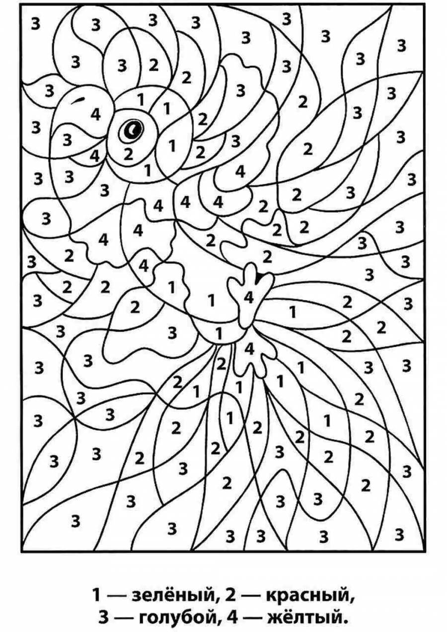 Разукрашки по цифрам для детей 4 5 лет картинки