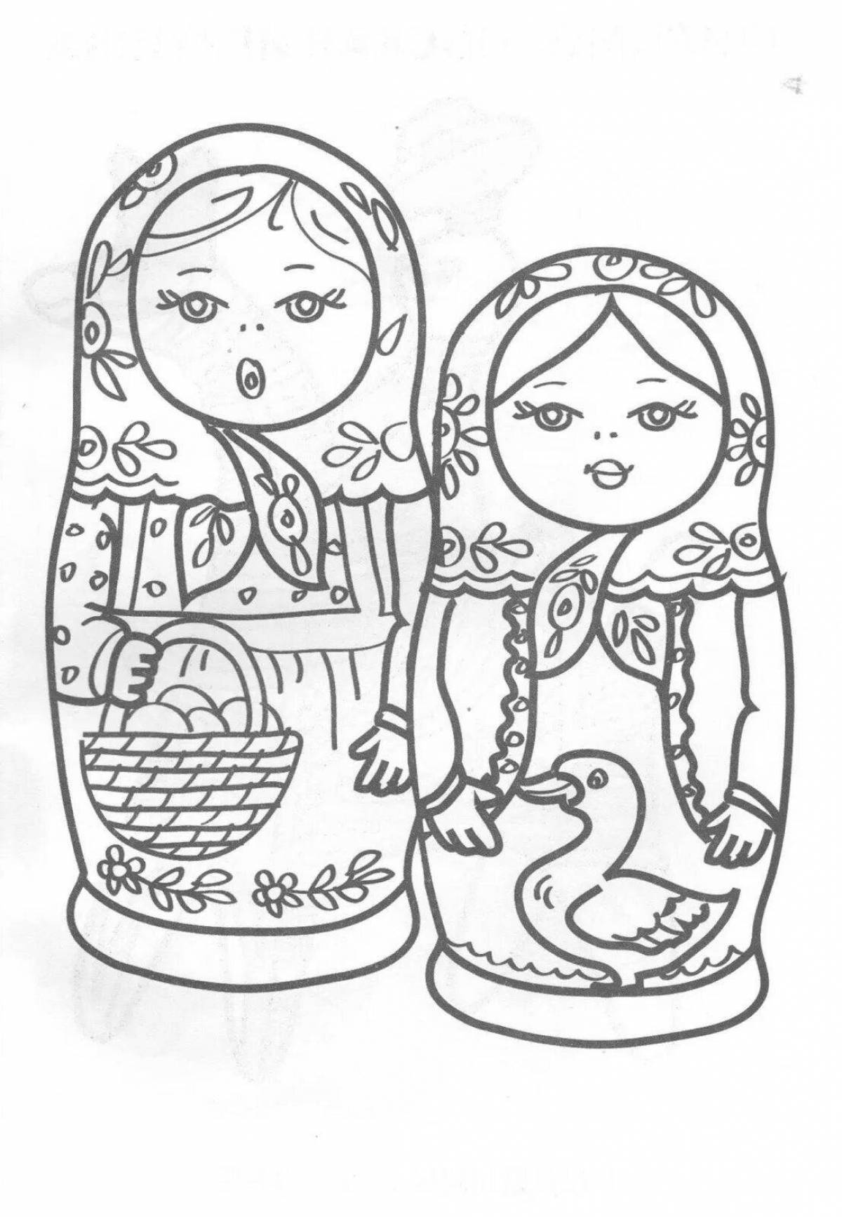 Fun coloring of Russian folk art for children