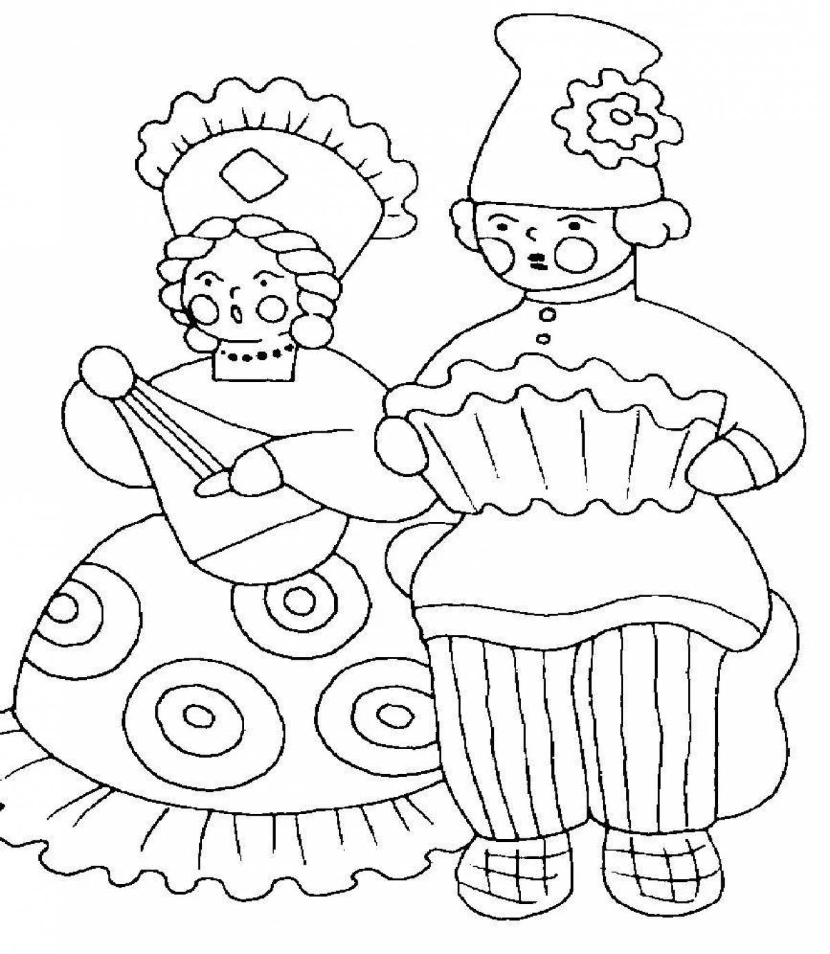 Exotic Russian folk coloring for children