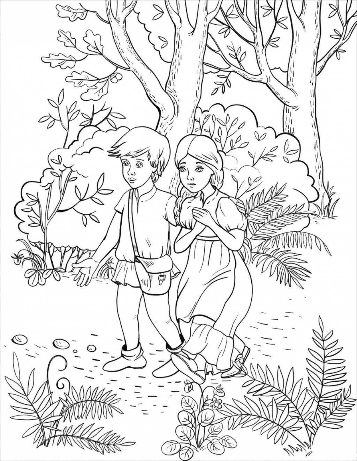 Любознательные дети собирают грибы в лесу