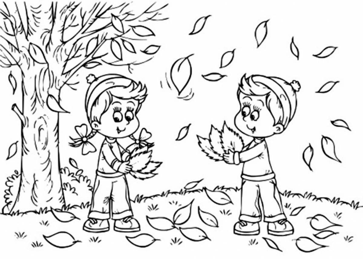 Восторженные дети собирают грибы в лесу