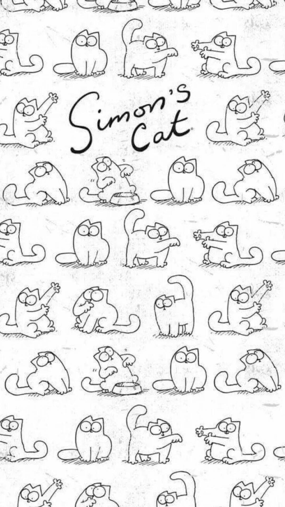 Cute little cats coloring pages for stickers