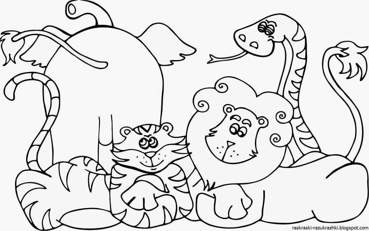 Причудливые раскраски с животными для детей 7 лет