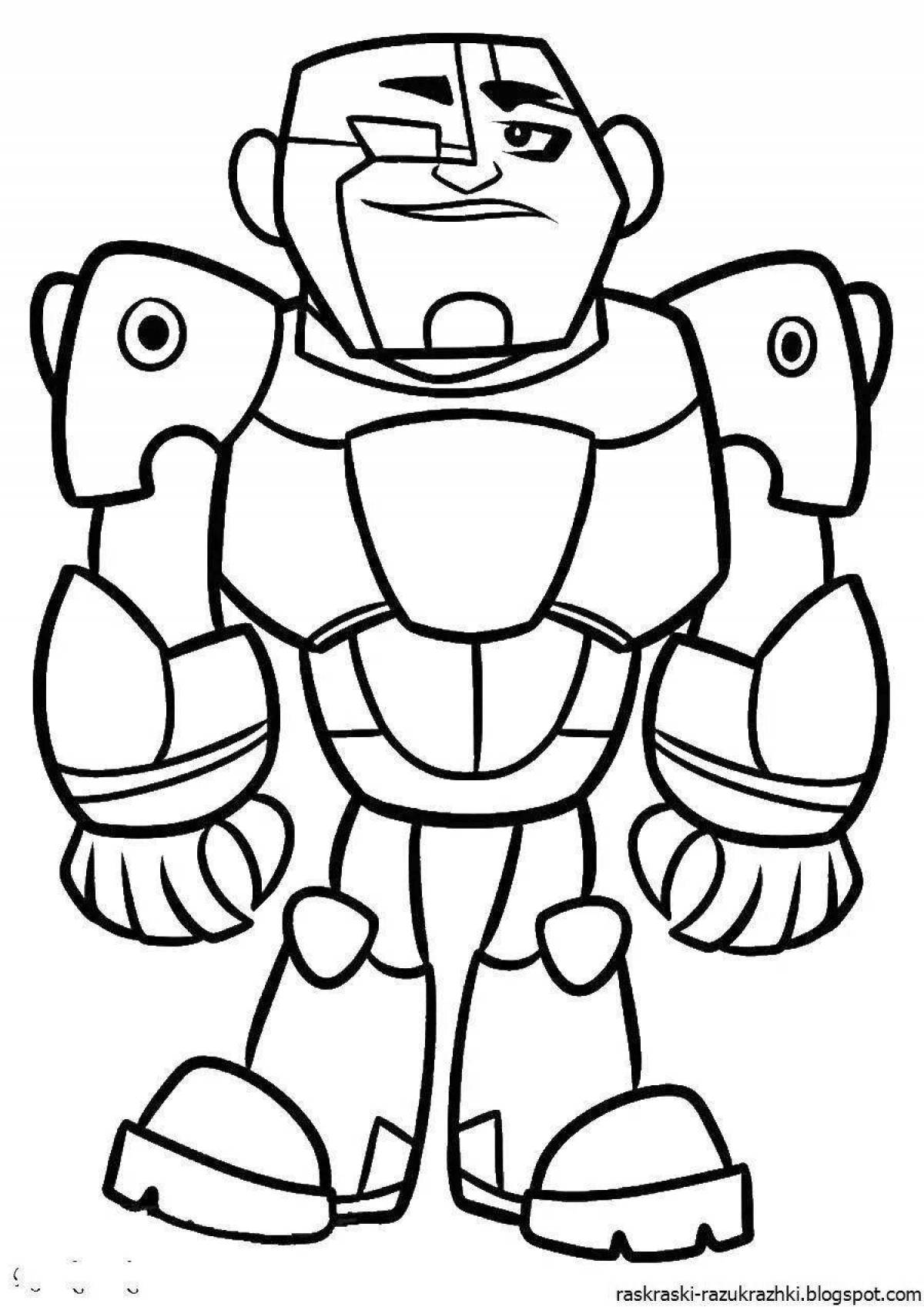 Colorful robot coloring book for 5 year olds