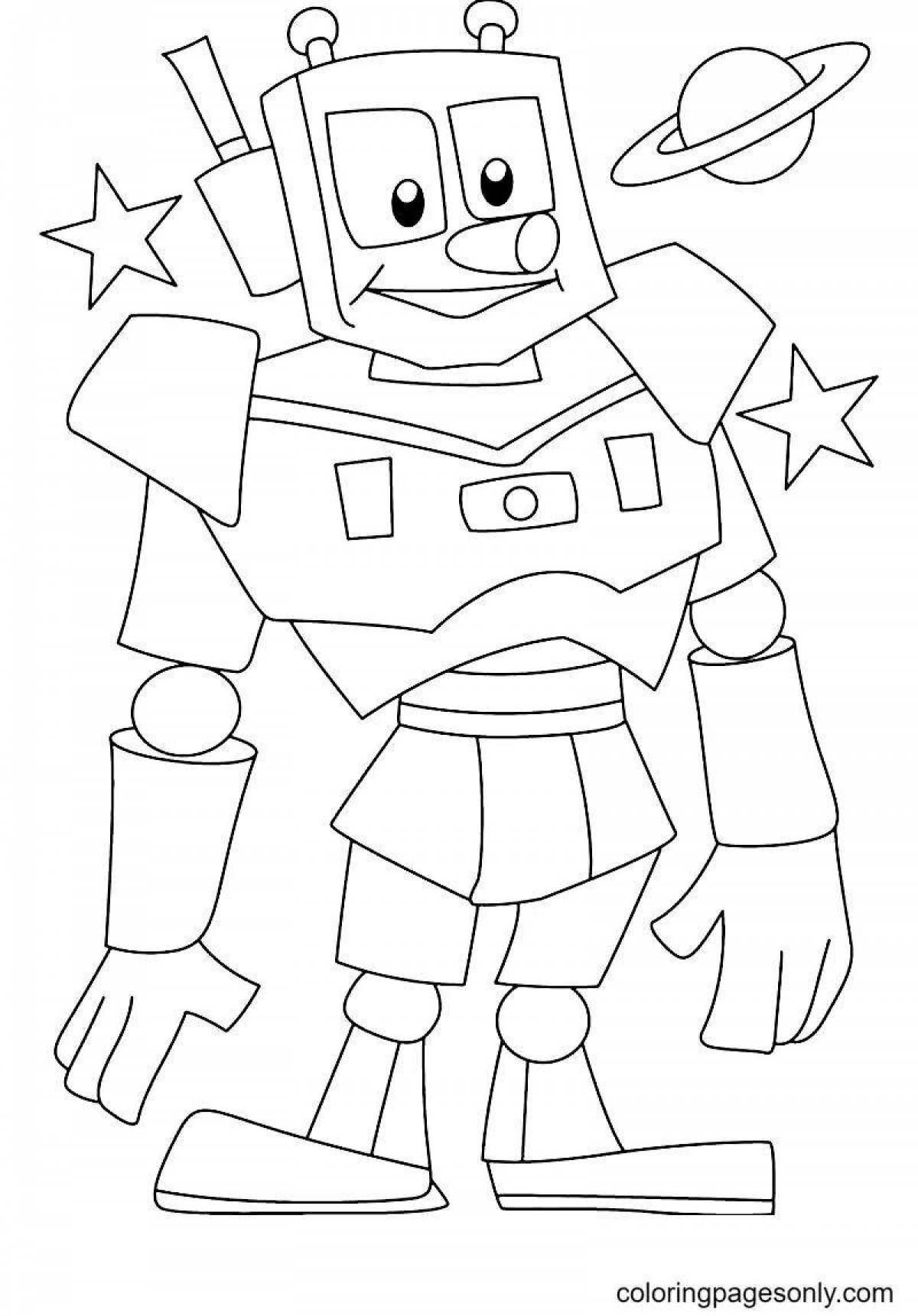 Fun robot coloring book for 5 year olds