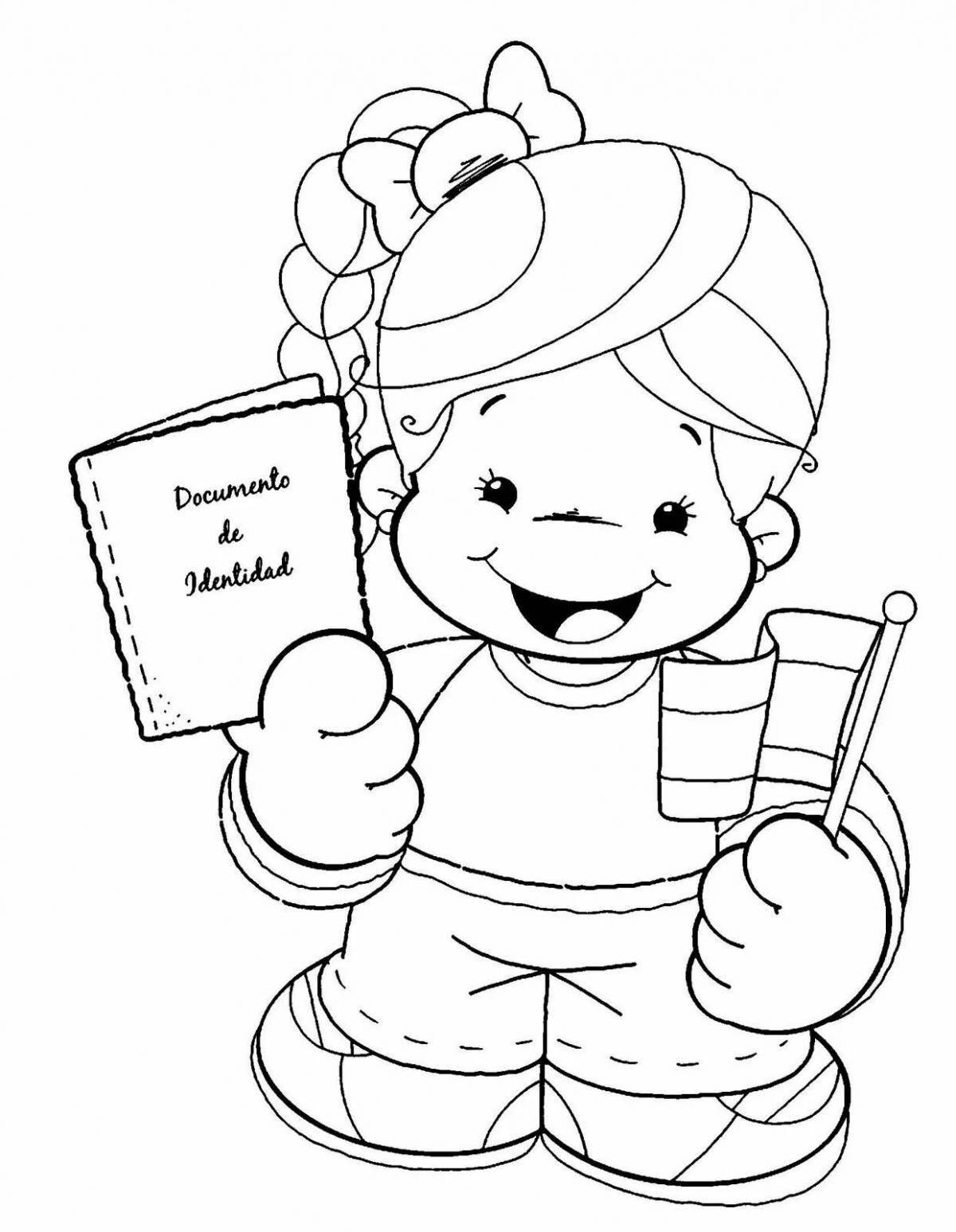 Color-crazy coloring page for children's rights