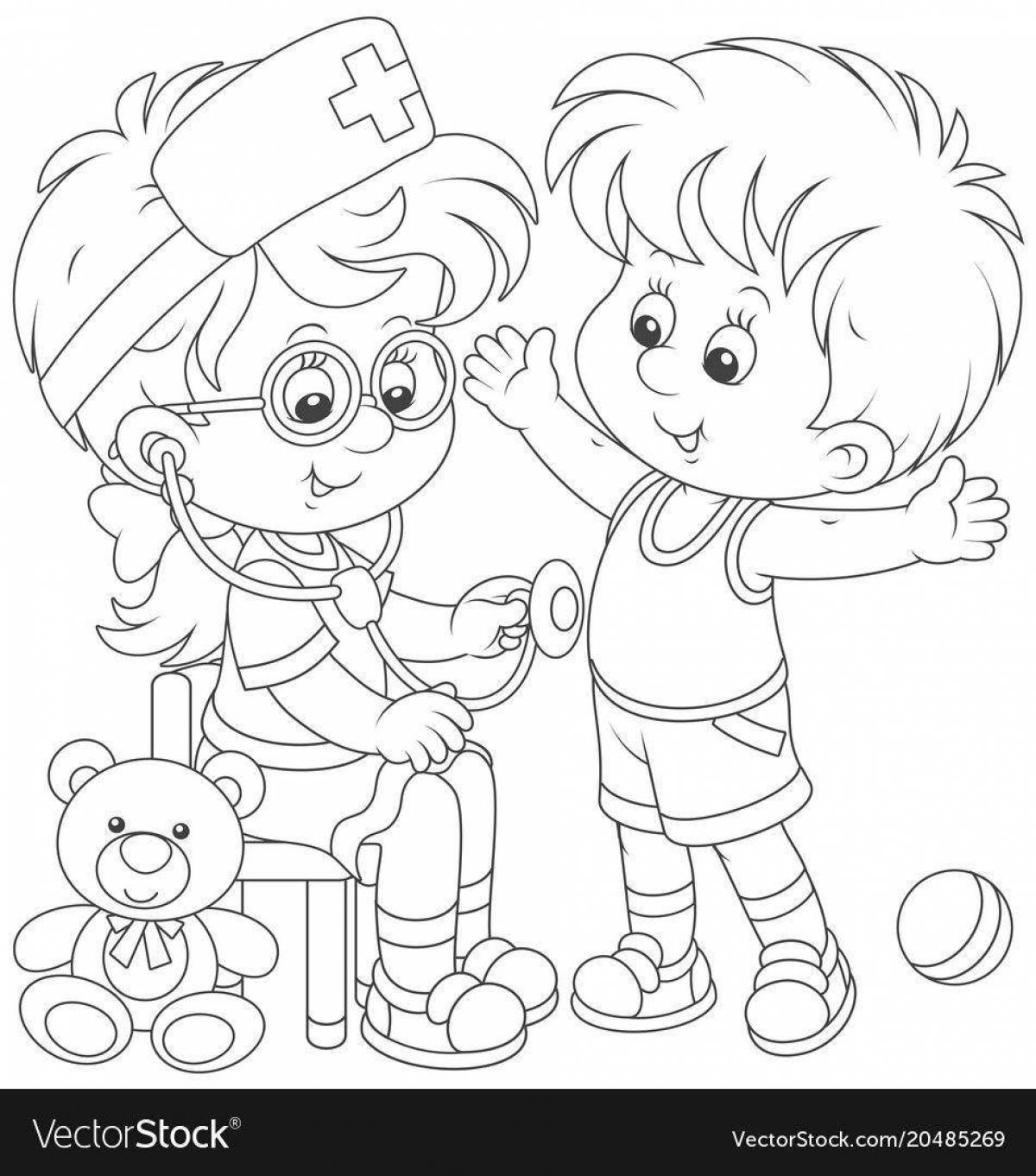 Color-explosive coloring page for children's rights