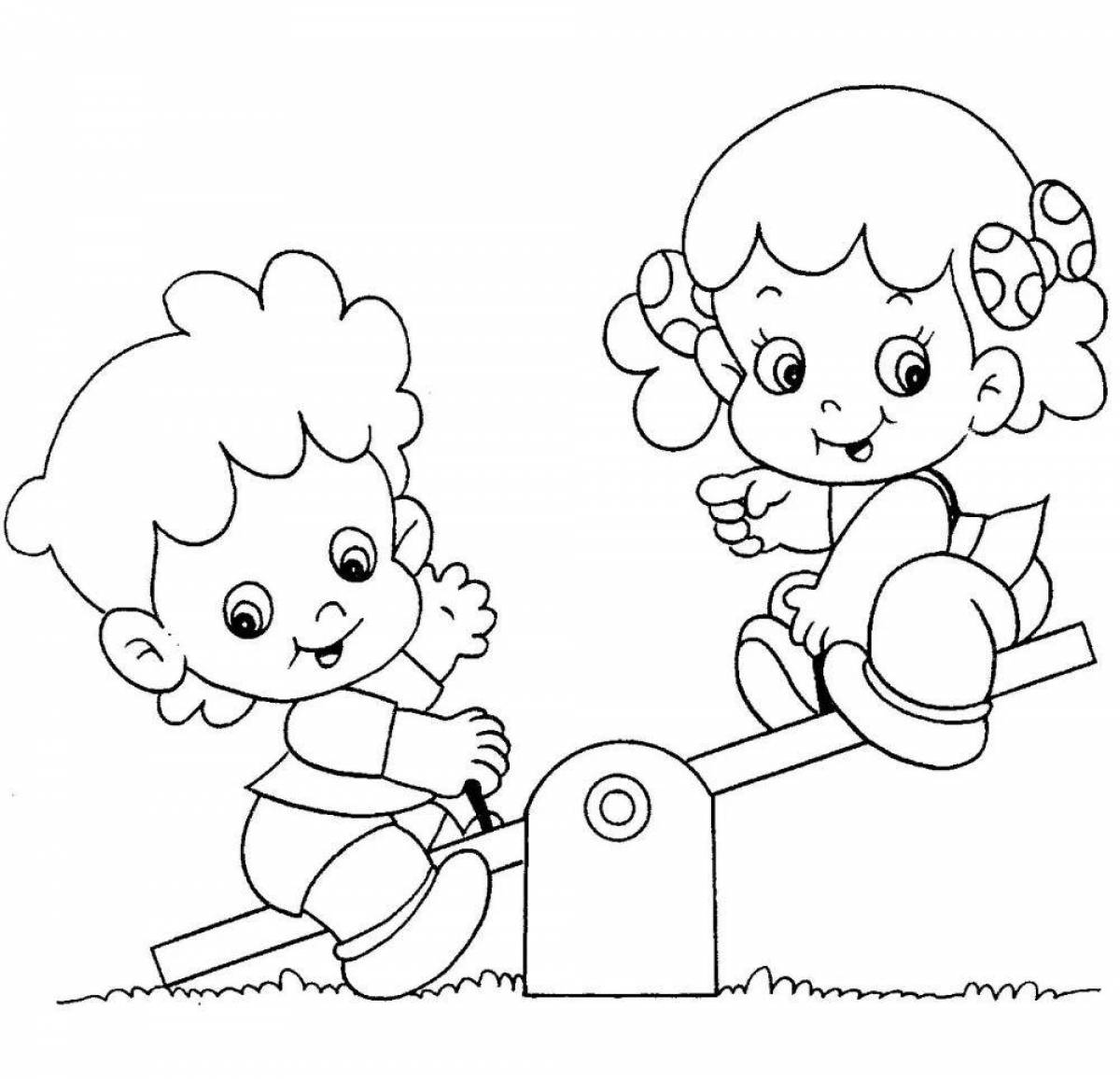 Color-lively coloring page for children's rights