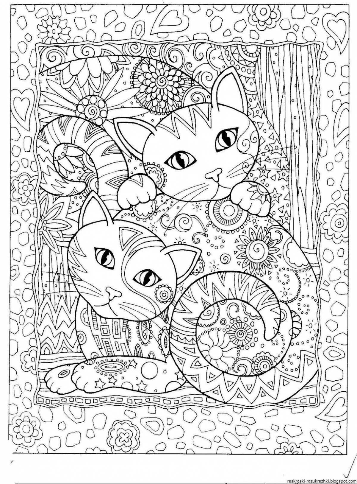 Fun coloring book 9 years for girls cats