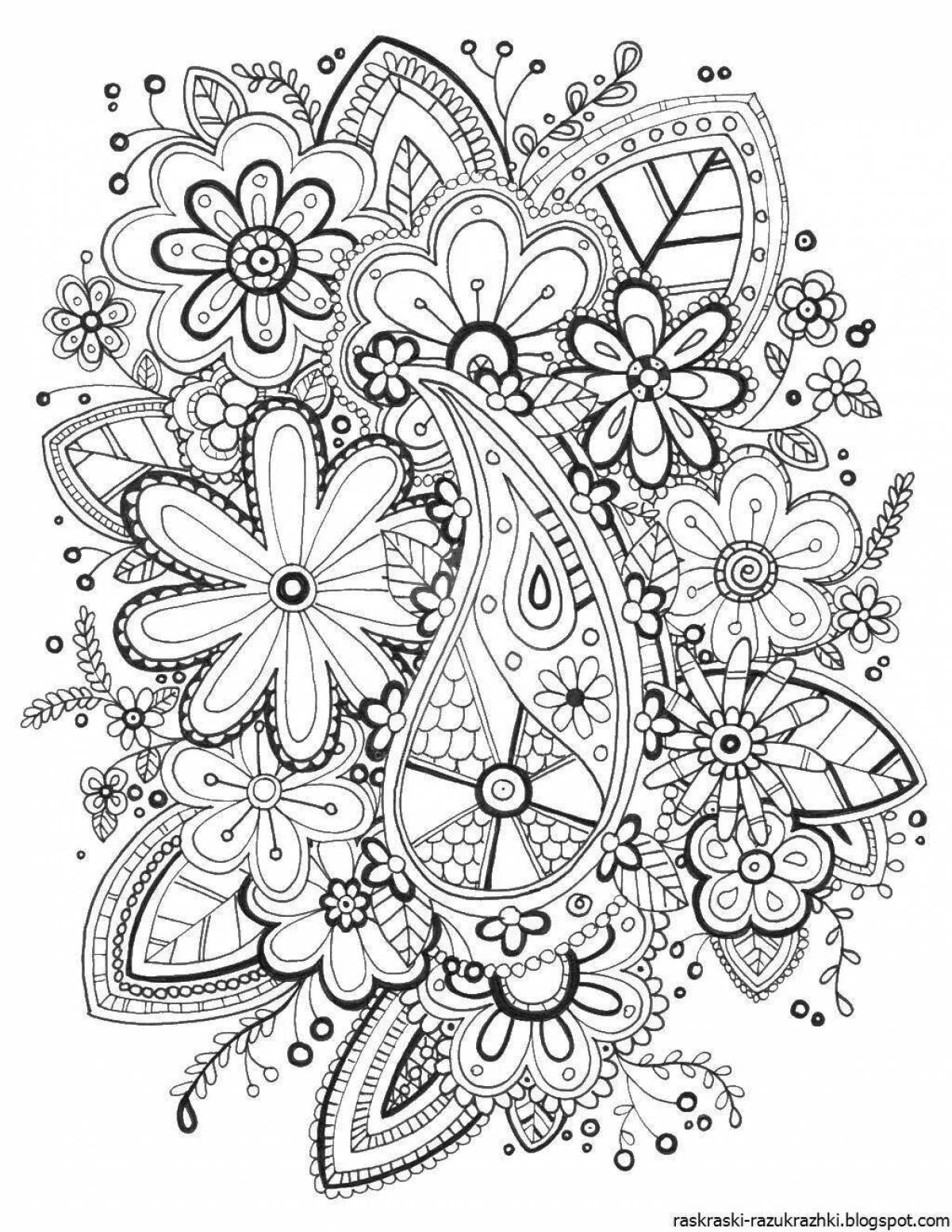 Glitter coloring intricate patterns for girls