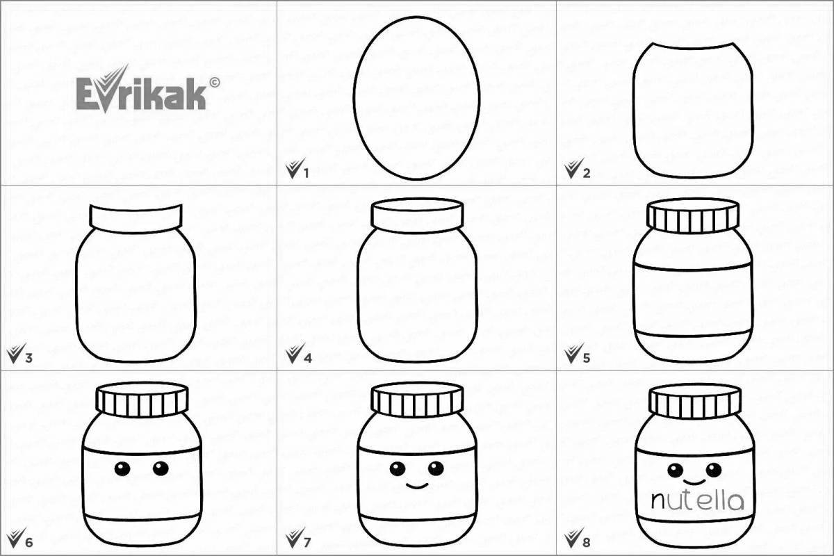 Coloring jar with vitamins