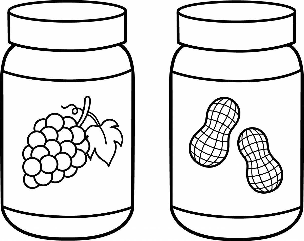 Coloring book magic jar of vitamins