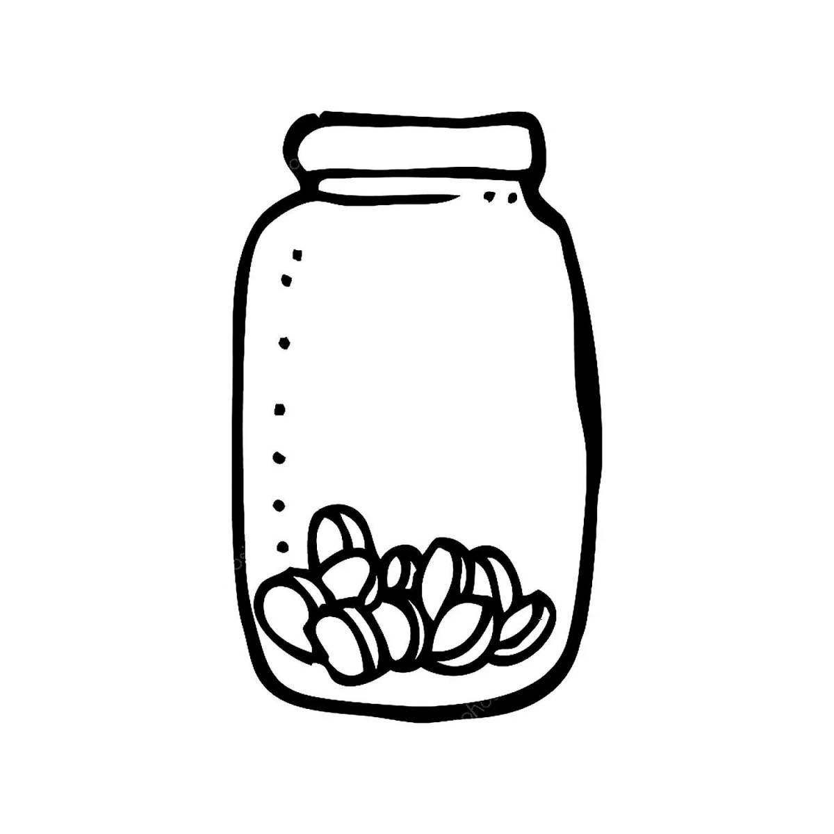 Animated coloring jar of vitamins