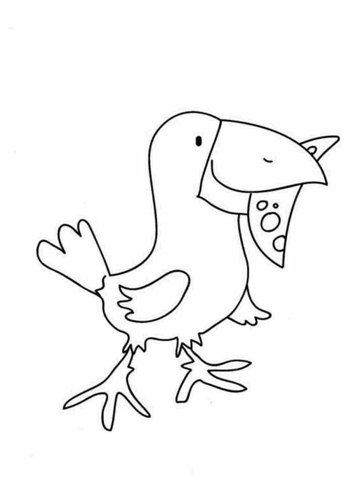 Impressive fox and crow coloring