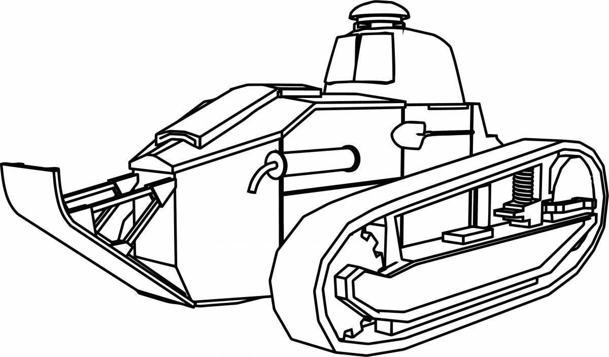 Gorgeous cartoon tank coloring page