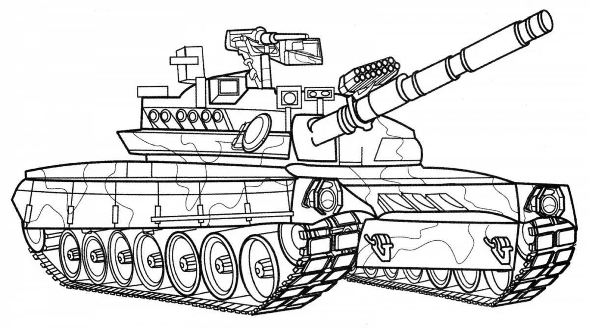 Awesome cartoon coloring tank