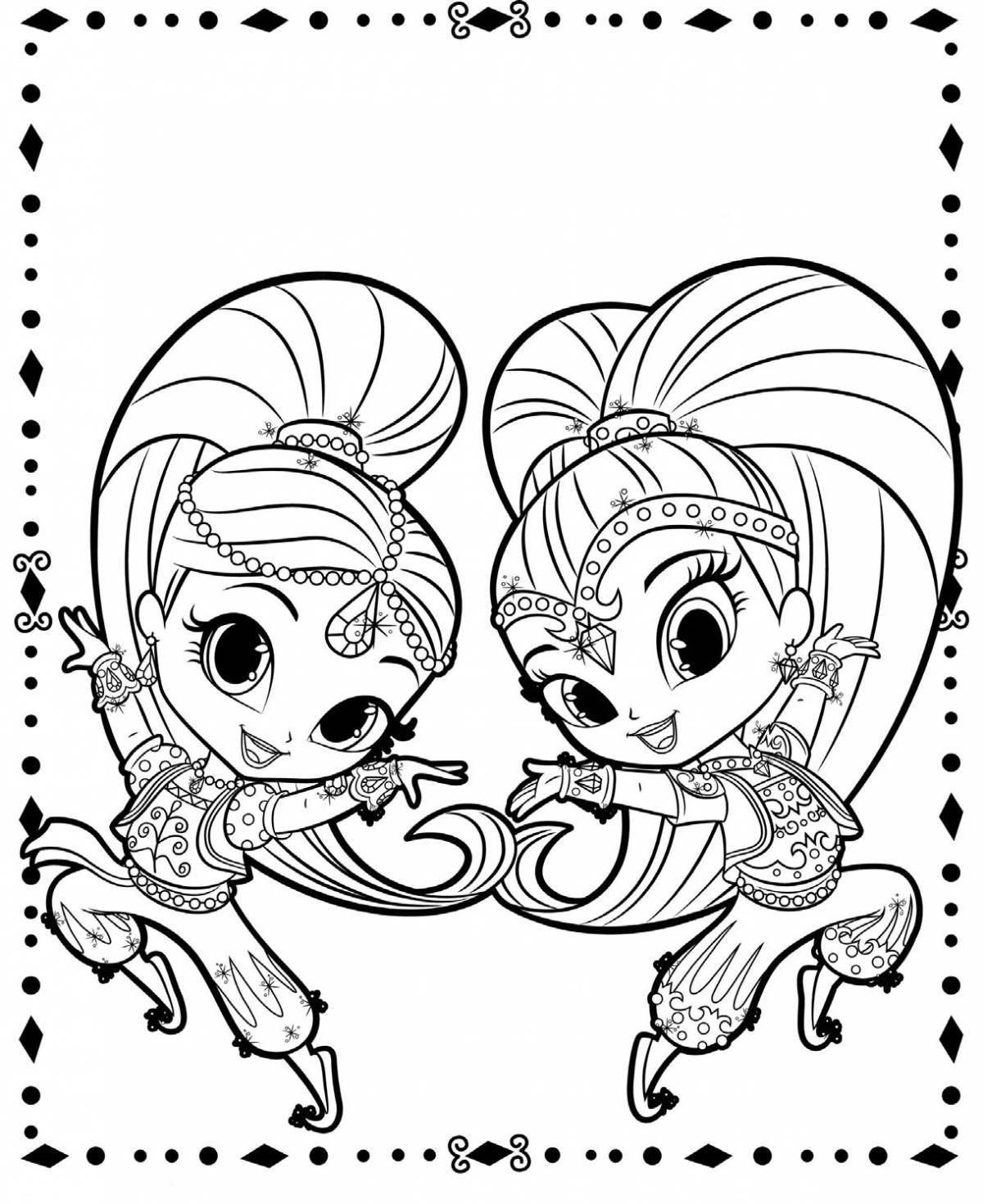 Children's coloring book shimmer and shine