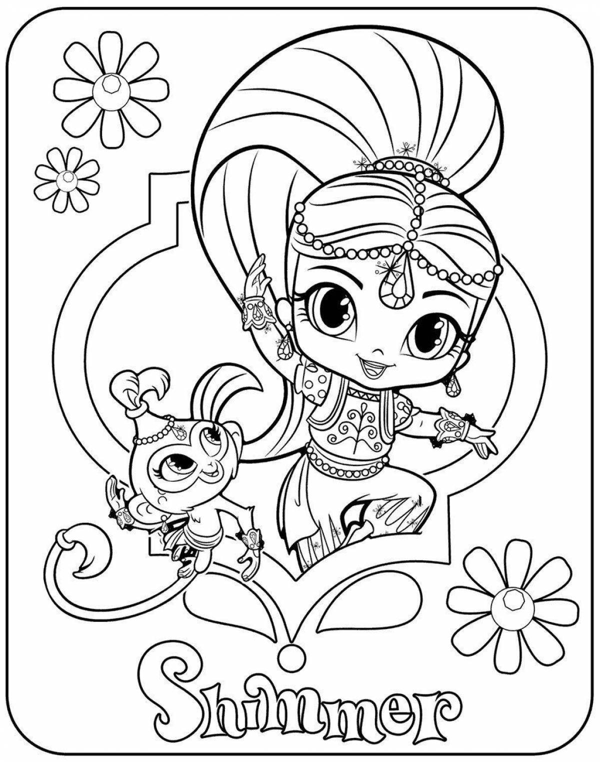 Photo Shimmer and shine coloring book for kids