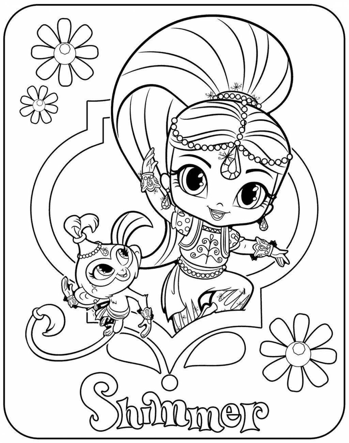 Shimmer and shine coloring book for kids