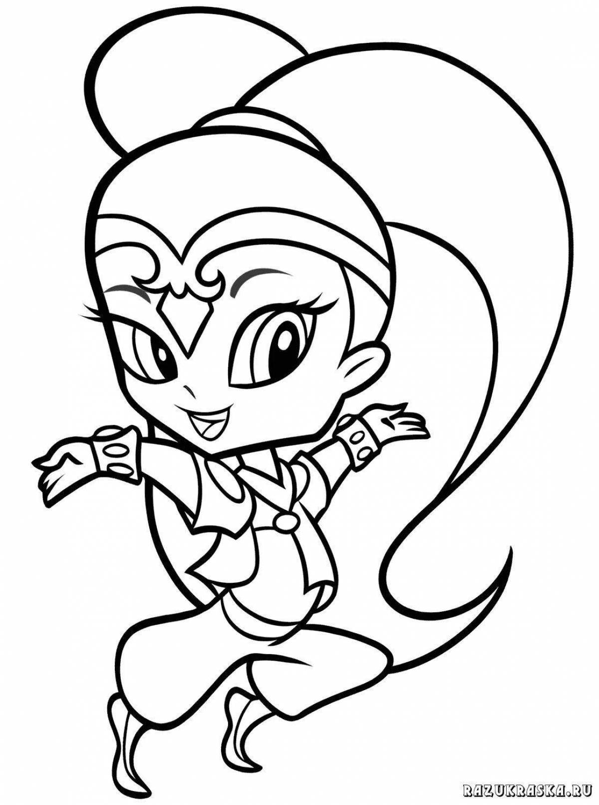 Photo Color crazy coloring book for kids shimmer and shine