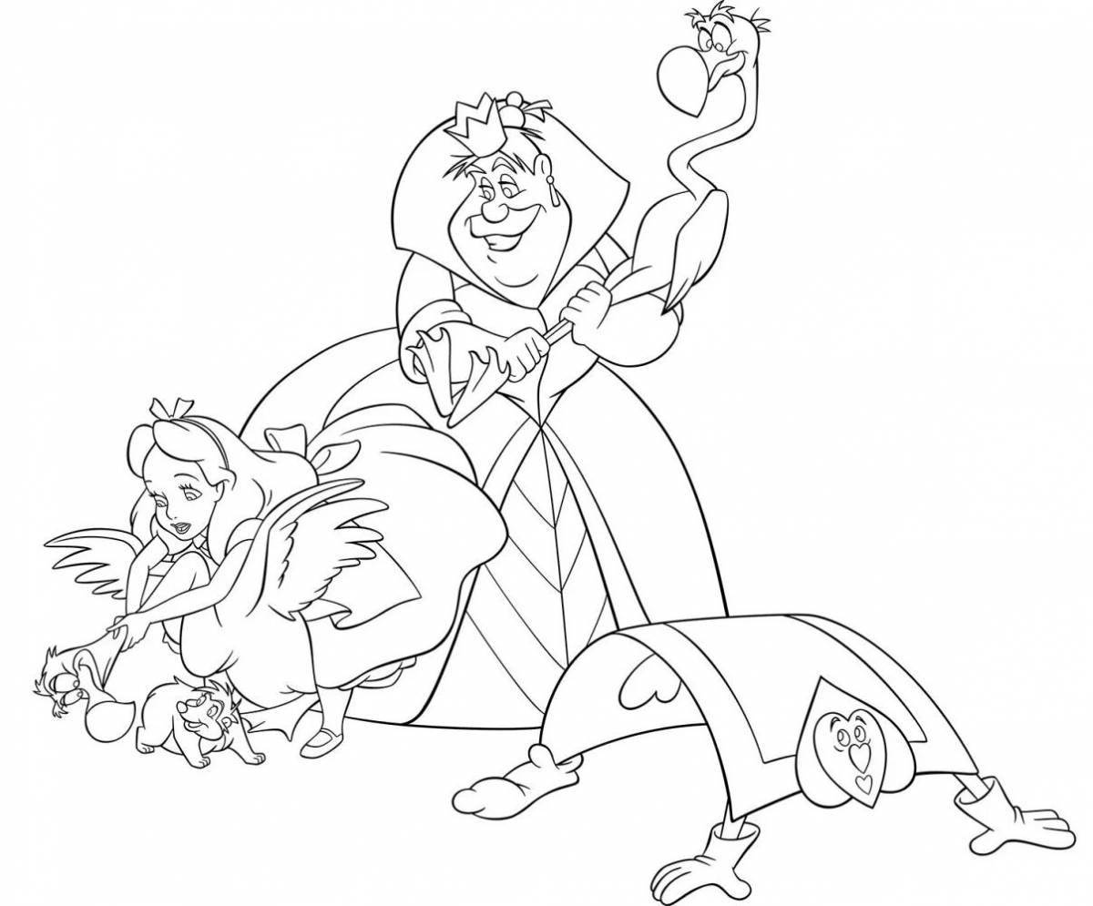 Завораживающая алиса в стране чудес disney coloring page