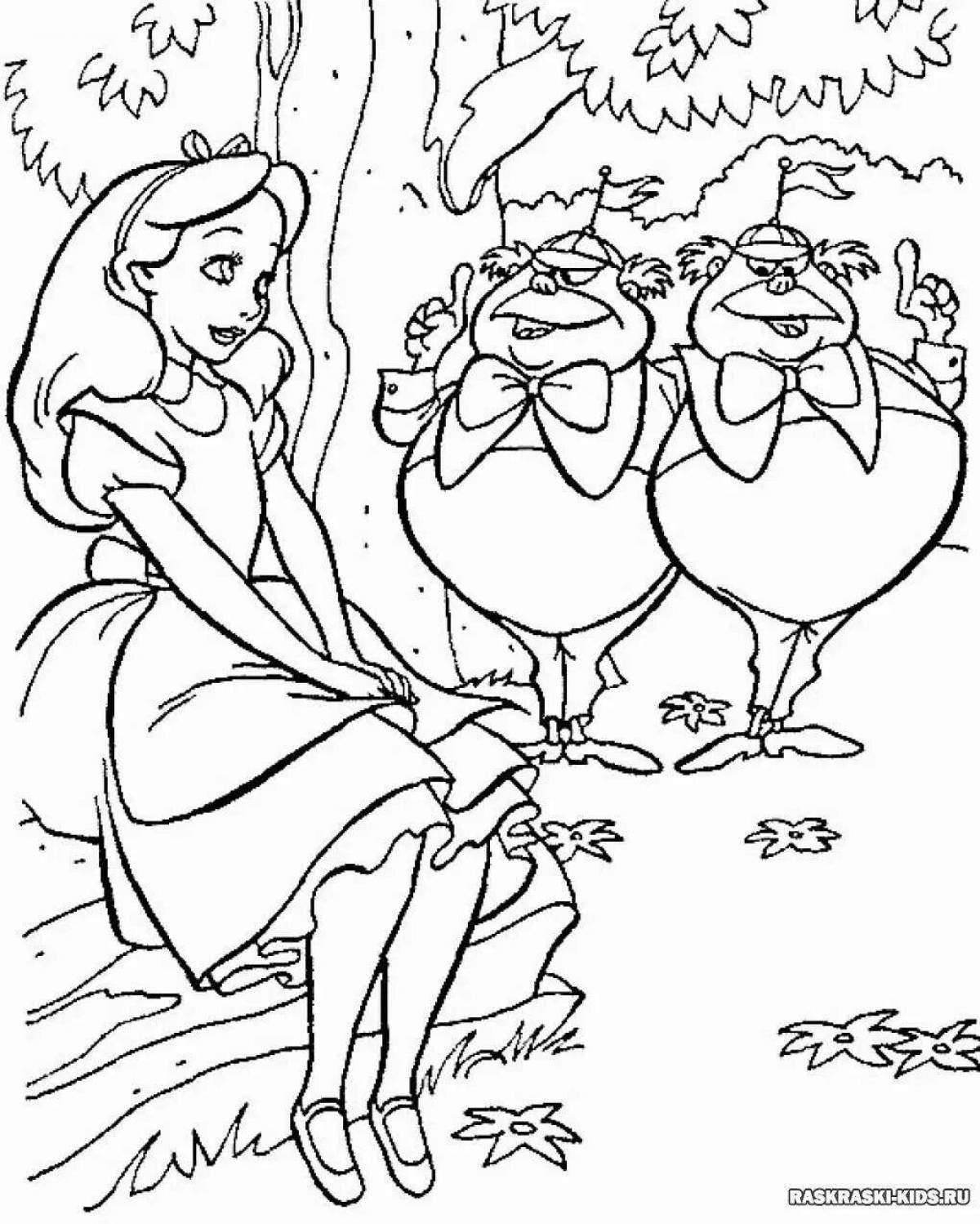 Gorgeous alice in wonderland disney coloring page